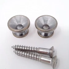 True Custom Shop® AGED Relic Chrome STRAP BUTTONS for Fender Strat Tele & Bass