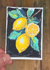 ACEO Original Art Acrylic Lemon Fruit Food by Jill/ Tulip and Topaz — photo 3