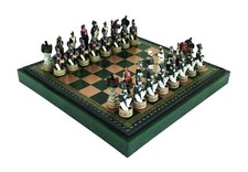 Italfama Napoleon Russia Chess Checkers Backgammon Set w/ Storage