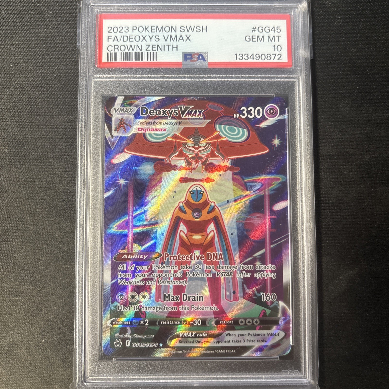 2023 POKEMON SWORD & SHIELD CROWN ZENITH #GG45 FULL ART/DEOXYS VMAX PSA 10
