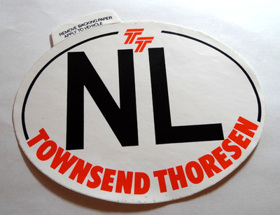 Werbe-Aufkleber TT Townsend Thoresen Reederei NL Länderzeichen 80er Jahre Lkw