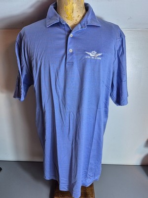 Peter Millar Mens Royal Melbourne Golf Club Polo Shirt L Large Blue Pink