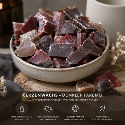 Kerzenwachs Kerzenwachsreste Paraffinwachs Bruch geruchlos dunkler Farbmix Neu