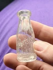 Vintage Borden’s Mini Glass Milk Bottle Embossed Borden U.S.A. 2”