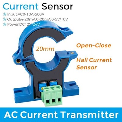 Current Transmitter Split Core Open Close 4-20mA 0-10V Output Hall Effect Sensor