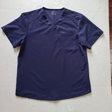 Jaannu Men s Scrub Top Size L Navy Blue Excellent Condition