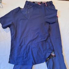 Vera Bradley Women s Navy Blue Scrub Set Size Small