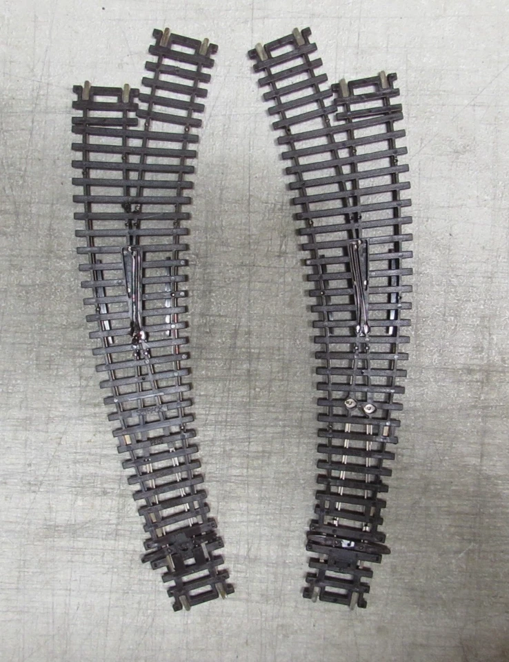 1 PAIR PECO NICKLE/SILVER CURVED SWITCH TURNOUTS HO SCALE (LOT 324) - Image 2 of 2
