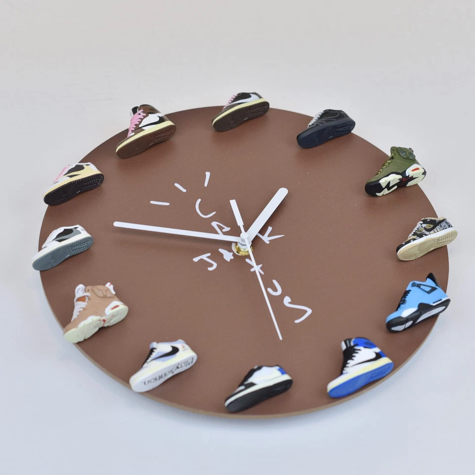 12 Inches Travis Scott  Inspired 3D Mini Sneakers Wall Clock | Sneakerhead Gifts - Image 2 of 4