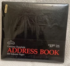 Holson Genuine Durahide Address Book 100 Indexed Pages NOS Measures 6.5" x 5.75"