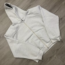 Felpa con cappuccio e zip Justin Bieber SKYLRK Hailey grigia taglia large nuova