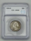 1954 D Silver Washington Quarter ICG MS66