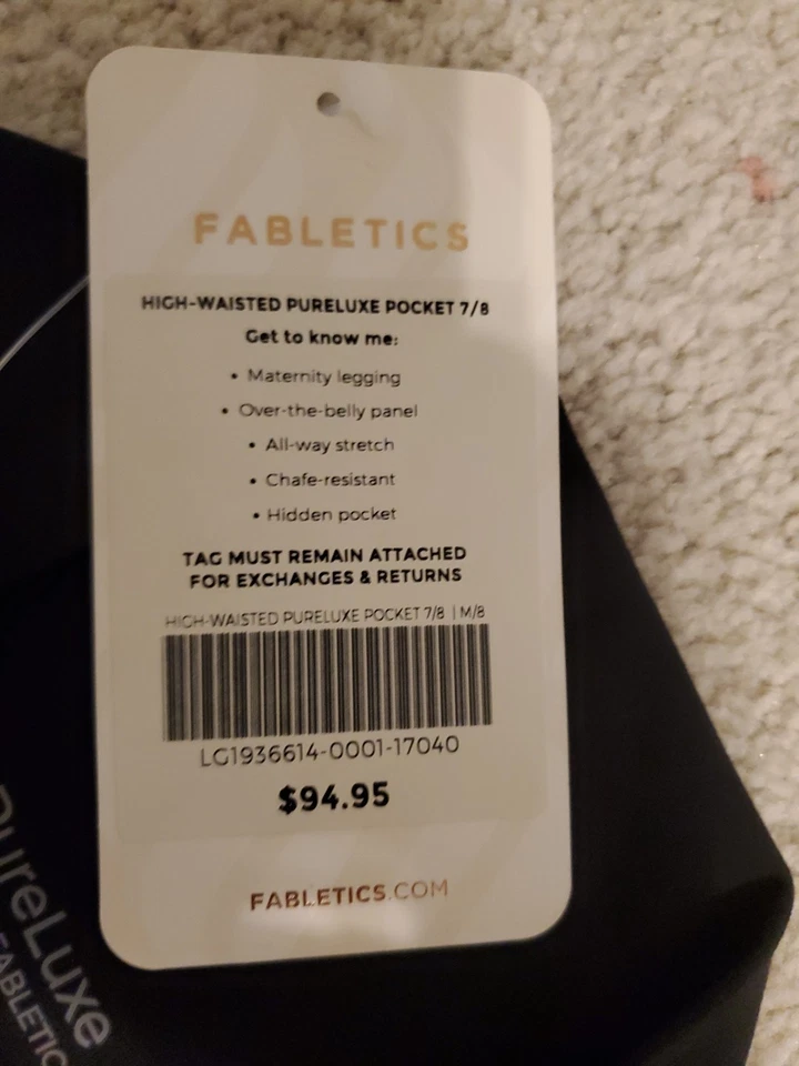 Fabletics Pureluxe High Waist Maternity 7/8 Legging Sz S Black Pant Tight Fit - Image 4 of 4