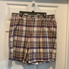 VTG Gant Plaid Shorts Blue , Beige 40 , 7.5 Inseam, All Cotton