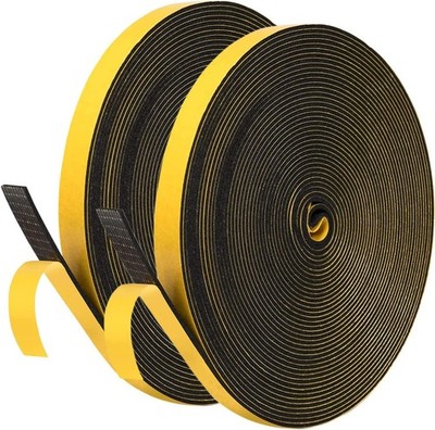 Dichtungsband Selbstklebend 6mm x 1,5mm 20m Schwarz Tür Fenster Schalldämmung