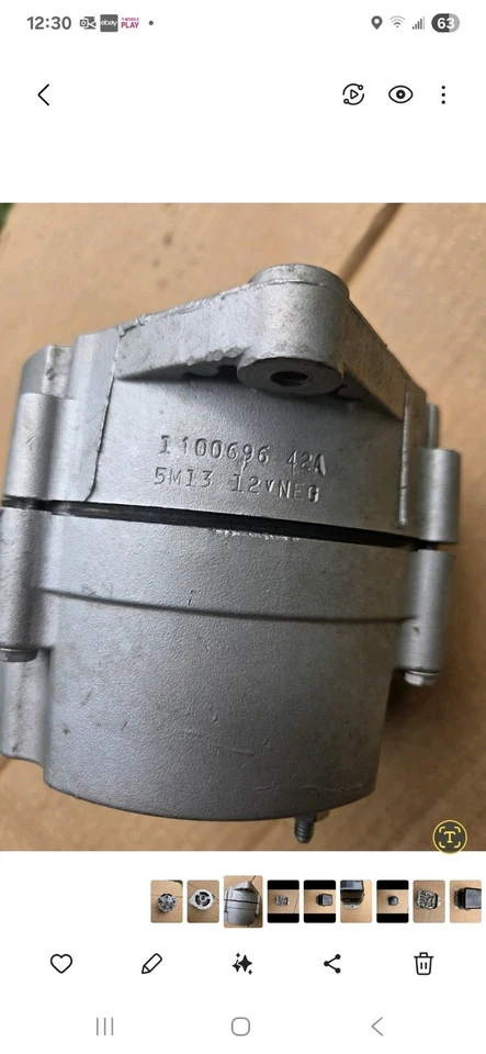 Corvette Chevy 1100696 1966 con fecha 5M13 Delco Remy alternador Ti 42amp restaurado Foto 2 de 4