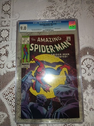 AMAZING SPIDER-MAN 70 CGC 9.0 Kingpin 1969 Unpressed Copy! Press & regrade
