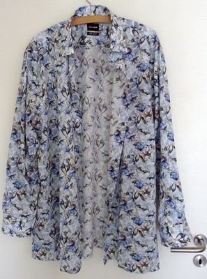 OLYMP Luxor Comfort Big & Tall Hemd blau Bedruckt 44 XL flowers floral blumen
