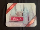 Vintage Coca-Cola Themed Glass Cutting Board with Image of Coke Bottles