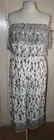 SIZE 14 WHITE PATTERNED ON OR OFF THE SHOULDER WIDE LEG CROP JUMPSUIT