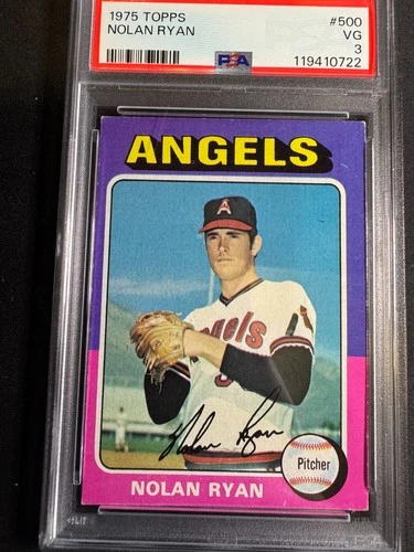 1975 Topps - Nolan Ryan #500 HOF Strikeout King PSA 3