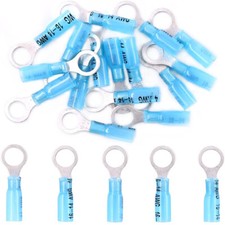20-200PCS Blue Heat Shrink Ring Terminals 5/16" Eyelet Wire Connectors 16-14 AWG