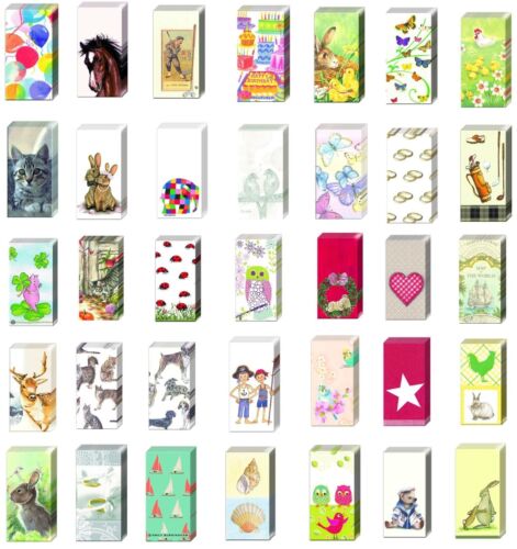 2 packs of Paper Pocket Novelty picture animal Tissues many designs stocking - Afbeelding 1 van 36