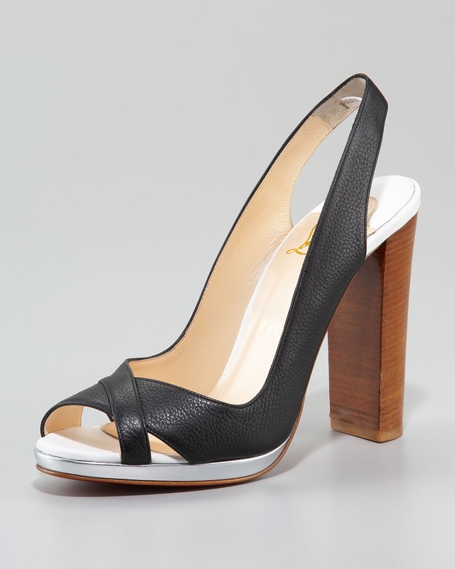 100% AUTHENTIC NEW WOMEN LOUBOUTIN MORPHEA 120 CALF SLINGBACKS HEELS US 9.5