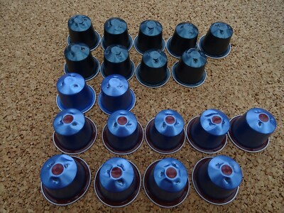 LEERE Nespresso Kapseln Dharkan Vivalto Lungo Decafinato Blau Basteln Aluminium