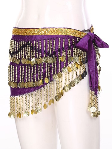 Women Belly Dance Dress 2Pcs Sequin Bra Top with Hip Scarf Set Carnival Costume - Picture 41 of 102