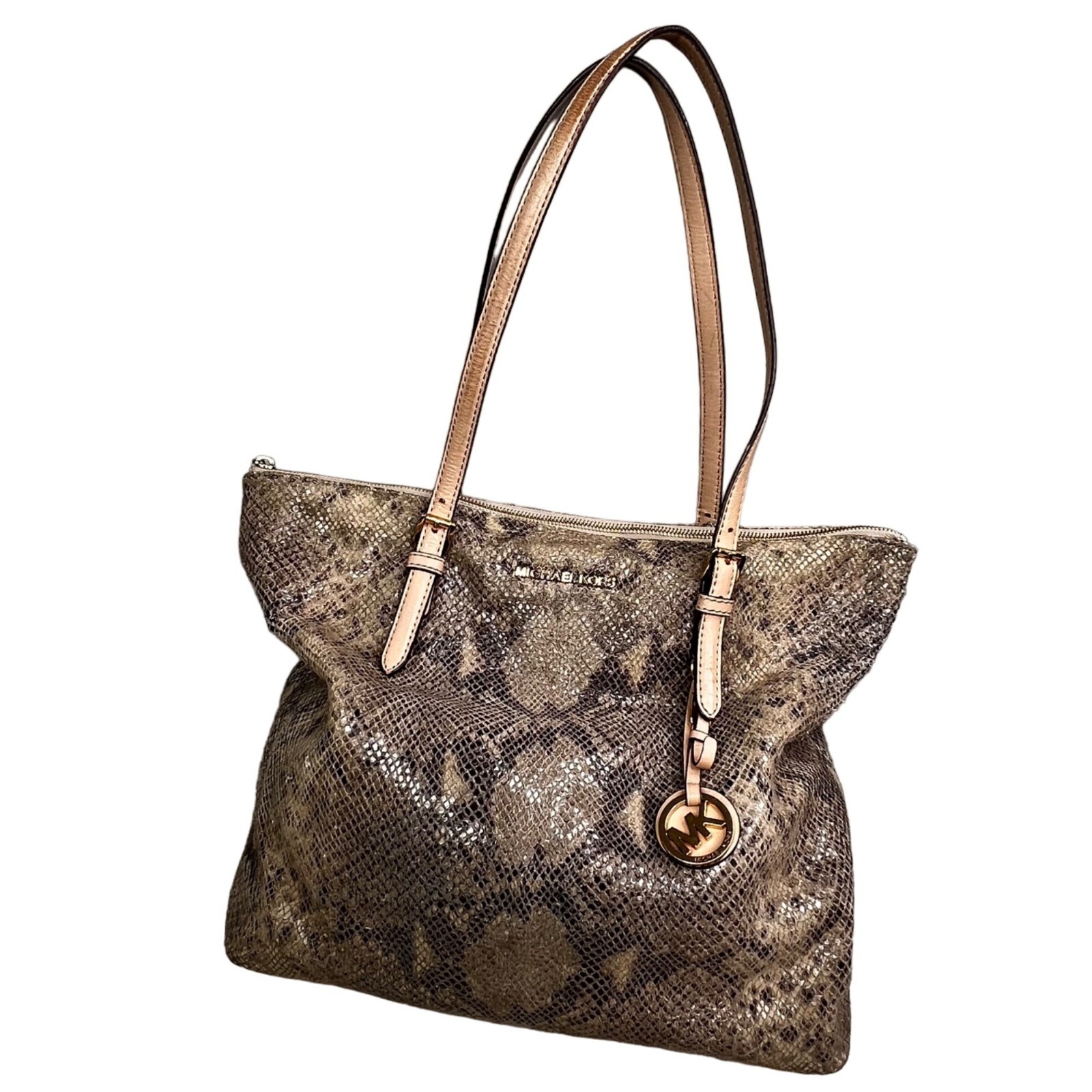 Michael Kors Python Effect Bag Tote Embossed Leat… - image 1