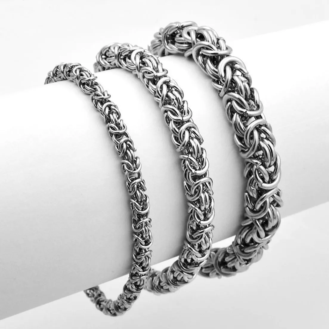 Stainless steel byzantine bracelet sale