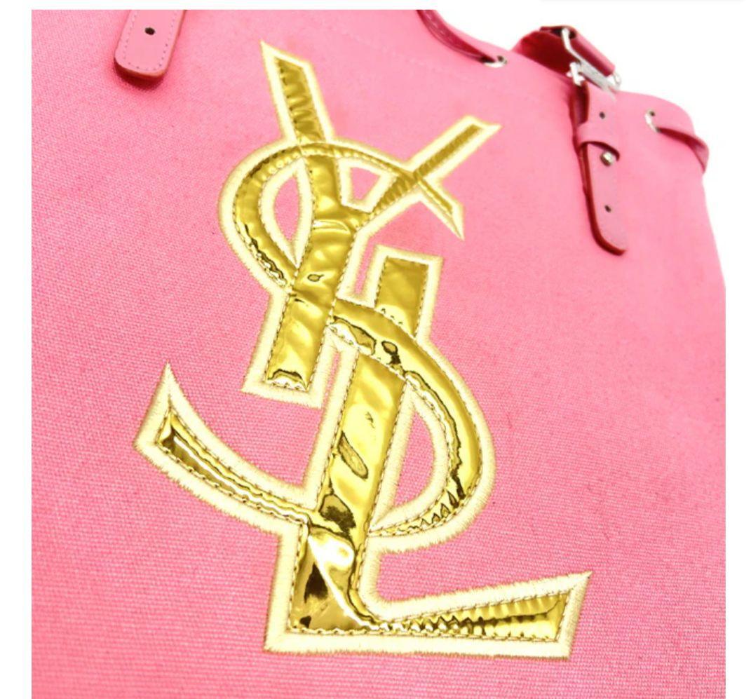 Borsa tote Yves Saint Laurent borsa cosmetica logo rosa novità nuova