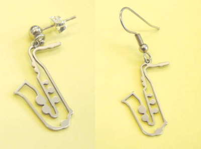 Ohrstecker Saxophon Steel Design