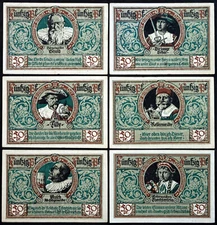 ROTHENBURG 1921 Complete Red-Brown Series German Notgeld