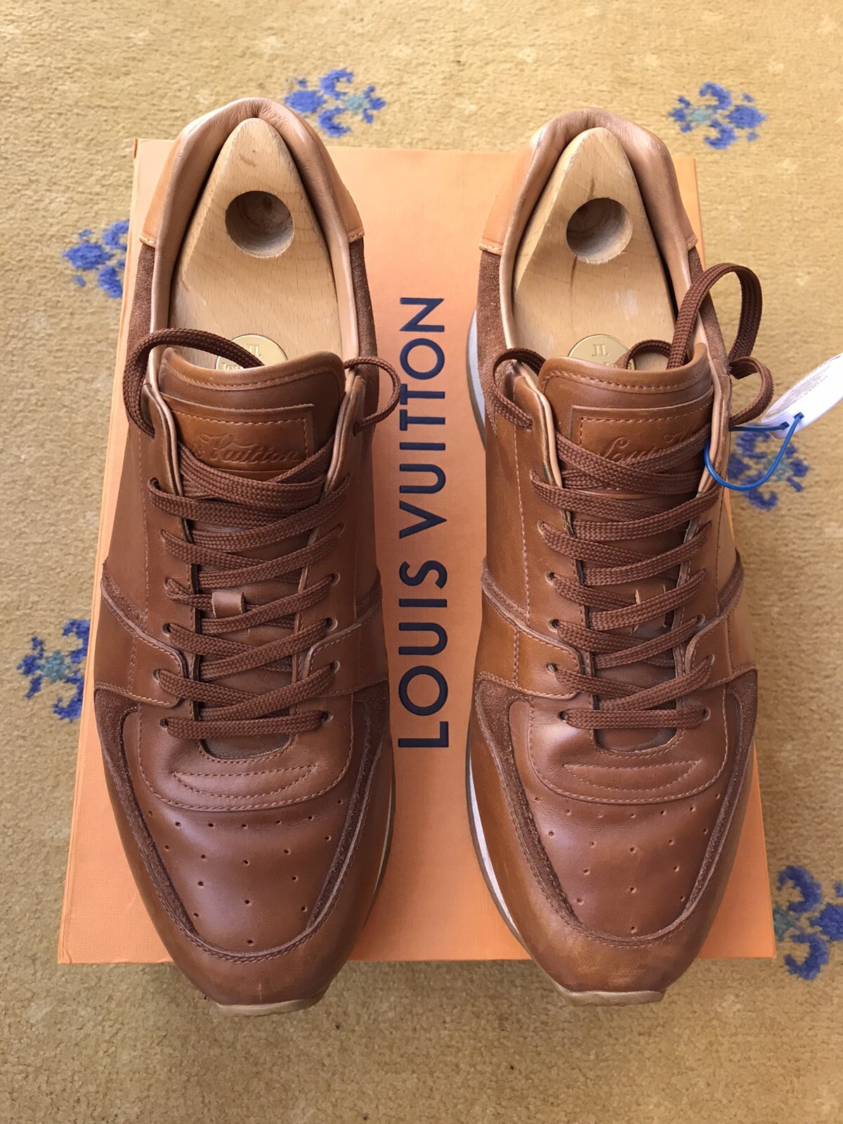 Louis Vuitton Trainers Sneakers Shoes Run Away Suede Leather Mens UK 9 US 10 43 thumbnail 4