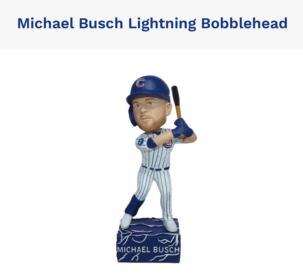 MLBシカゴ・カブス　マイケル・ブッシュ Bobblehead Michael Busch Lightning Bobblehead Chicago Cubs SGA 6/22/25