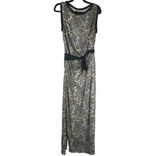 Mango Womens Maxi Floor Length Dress Paisley Print Tie Detail Stretch Size Large