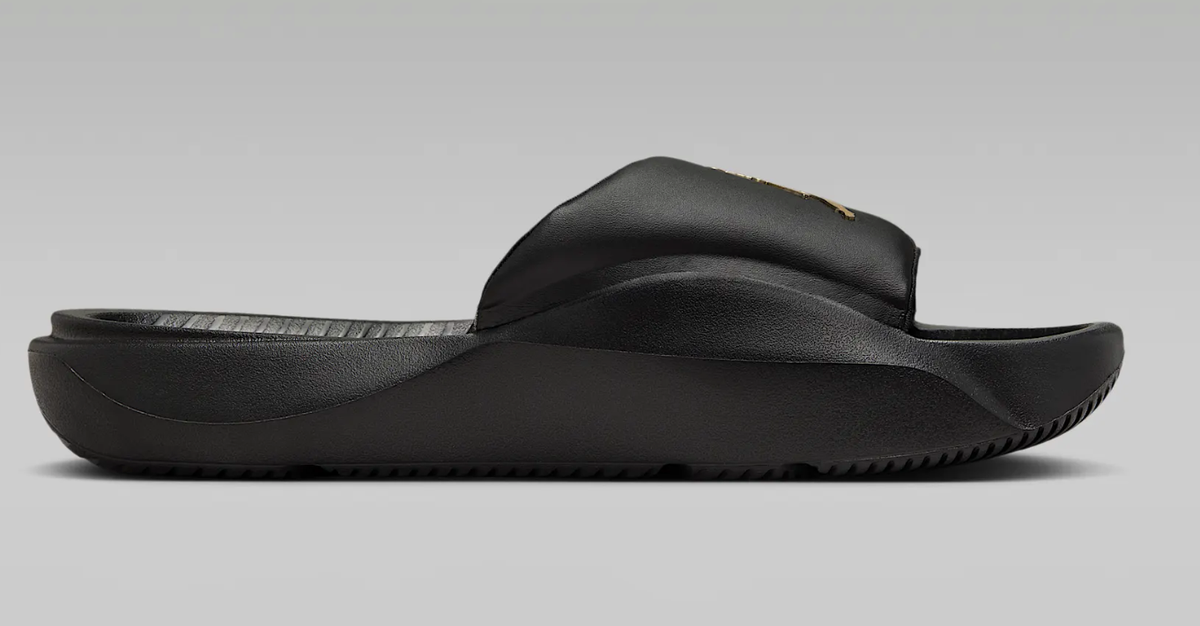 Jordan Franchise Slides Men\'s Sandal, Comfort, Black/Metallic Gold Sz: 13 | NWB Jordan Franchise Slide  main image 4