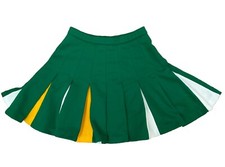 Vtg Bristol Cheerleader Skirt Girls Small Yellow  Green Pleated Cheerleading
