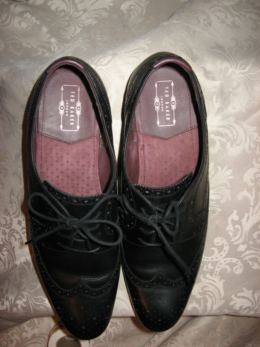 Ted Baker Gryene Men\'s Wingtip Dress Shoes Size EU 43 US 10 Leather Black Ted Baker London Gryene Wingtip Brogue Dress Black Dress  main image 4