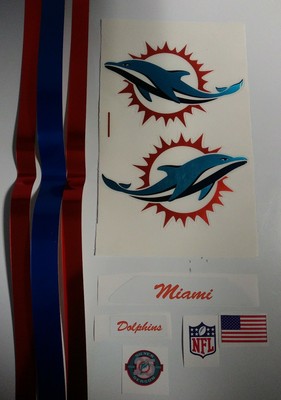 Miami Dolphins Chrome Football Helmet Decals Full size Highest Quality