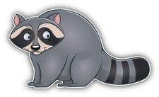 Raccoon Cartoon Car Bumper Sticker Decal