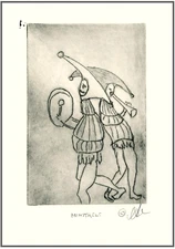 Medieval Renaissance Music MINSTRELS Costumed Musicians Original ETCHING Signed