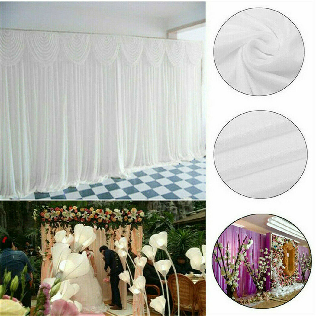 White 7ft-20ft Silk Wedding Backdrop Curtain Event Party Banquet ...