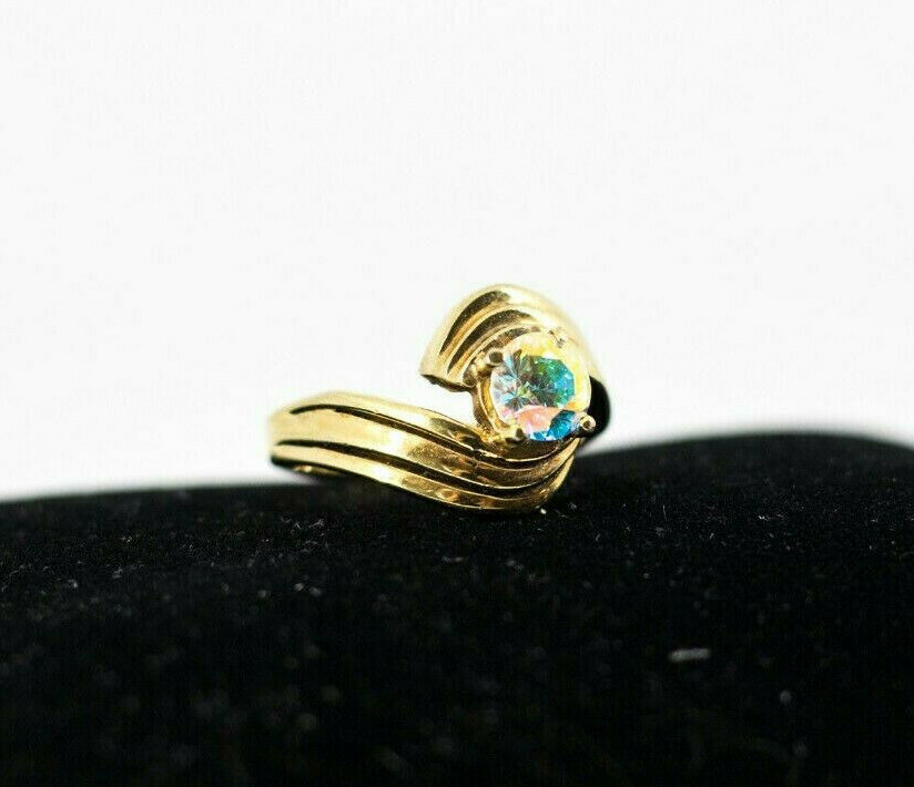 925 Sterling Silver Statement Ring with Iridescen… - image 2