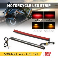 2x Yellow/Red Motorcycle Turn Signal Indicator Light Brake Lamp For Honda UK