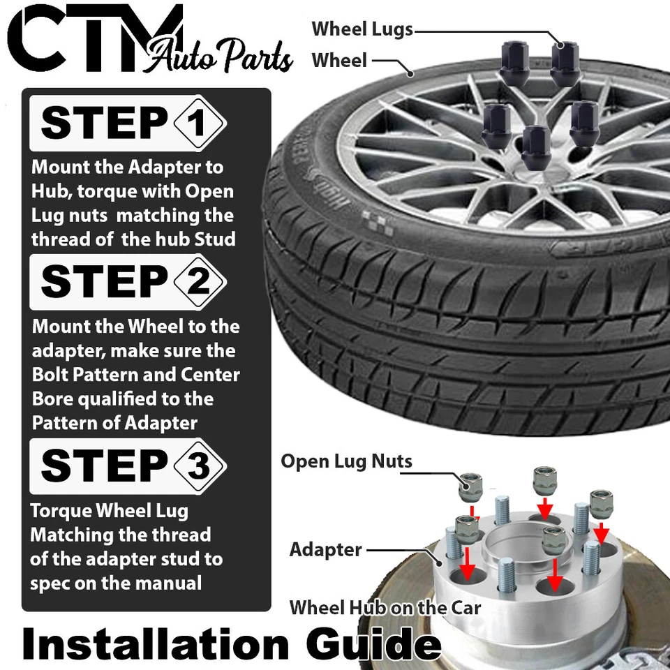 2x 1" Thick 5x4.25" (5x108mm) Wheel Spacer Adapter Fit Land Rover Jaguar & More - Image 4 of 4