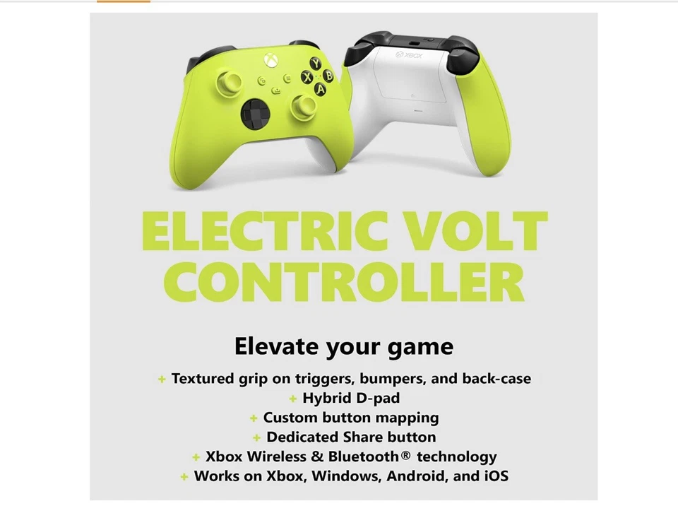 Microsoft Wireless Controller for Xbox One/Series X/S - ELECTRIC VOLT - Image 2 of 4
