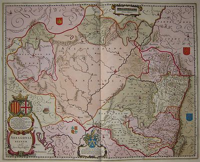 Arragonia Regnum - Kingdom Of Aragon - Rare Map By Blaeu 1645 - Spain
